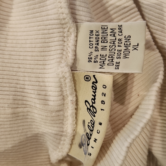 Eddie Bauer long sleeve mock neck ribbed knit top XL cream color W-557 - Picture 5 of 6